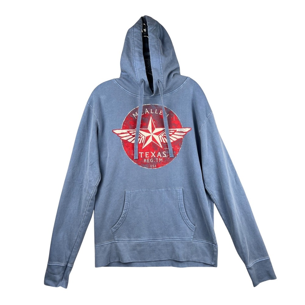 McAllen Texas Hoodie Pullover Graphic Red Star Wings USA Sweatshirt Mens Medium